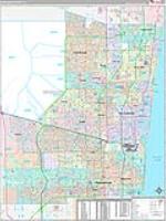 Broward, Fl Carrier Route Wall Map