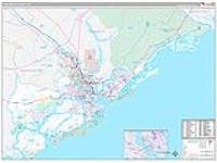 Charleston, Sc Carrier Route Wall Map