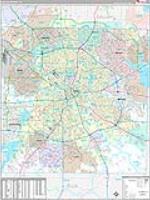 Dallas, Tx Carrier Route Wall Map