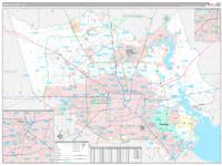 Harris County, TX Zip Code Wall Map Basic Style by MarketMAPS - MapSales