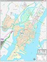 Hudson, Nj Carrier Route Wall Map