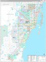 Miami Dade, Fl Wall Map Zip Code