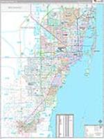 Miami Dade, Fl Carrier Route Wall Map