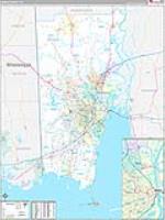 Mobile, Al Carrier Route Wall Map