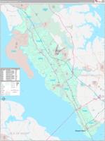 Newport News County, VA Zip Code Wall Map Red Line Style by MarketMAPS ...