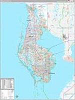 Pinellas, Fl Carrier Route Wall Map