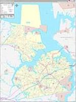 Portsmouth, Va Wall Map Zip Code