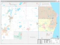 Racine County, WI Zip Code Wall Map Red Line Style by MarketMAPS - MapSales