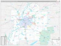 Memphis, TN Metro Area Wall Map Red Line Style by MarketMAPS - MapSales
