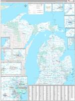 Michigan Wall Map Zip Code