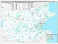 Massachusetts North Eastern Wall Map