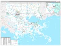 Louisiana South Eastern Wall Map