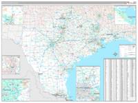 Texas South Eastern Wall Map