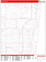 Boca Raton Florida Zip Code Wall Map (Basic Style) by MarketMAPS - MapSales