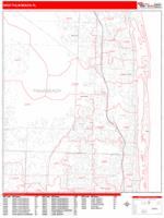 West Palm Beach Florida Zip Code Wall Map (Basic Style) by MarketMAPS ...