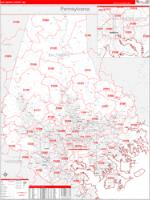 Baltimore County MD Zip Code Wall Map Basic Style By MarketMAPS MapSales