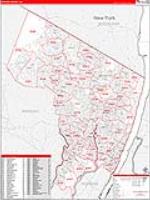 Bergen, Nj Carrier Route Wall Map