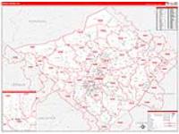 Berks, Pa Carrier Route Wall Map