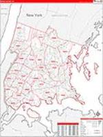 Bronx, Ny Carrier Route Wall Map