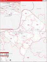 Cabell, Wv Carrier Route Wall Map