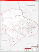 Columbia, Ga Carrier Route Wall Map