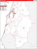 Coos, Or Carrier Route Wall Map