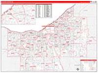 Cuyahoga, Oh Carrier Route Wall Map