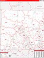 Denton, Tx Carrier Route Wall Map