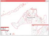 Dukes, Ma Carrier Route Wall Map