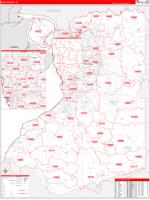 Erie County, NY Zip Code Wall Map Basic Style by MarketMAPS - MapSales