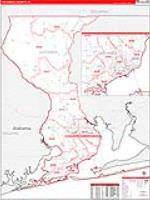 Escambia, Fl Carrier Route Wall Map