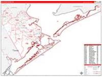Galveston, Tx Carrier Route Wall Map