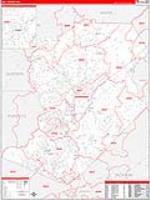 Hall, Ga Carrier Route Wall Map