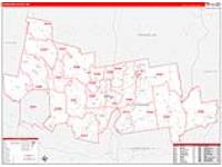 Hampshire, Ma Carrier Route Wall Map