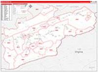 Harlan, Ky Carrier Route Wall Map