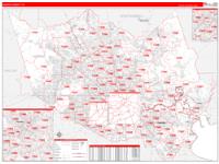 Harris County TX Zip Code Wall Map Basic Style By MarketMAPS MapSales