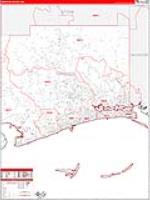 Harrison, Ms Carrier Route Wall Map