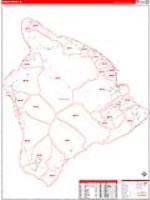 Hawaii, Hi Carrier Route Wall Map