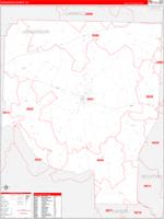 Henderson County, TN Zip Code Wall Map Basic Style by MarketMAPS - MapSales