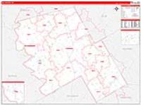 Hill, Tx Carrier Route Wall Map