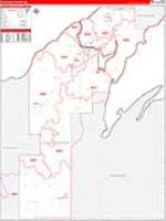 Houghton, Mi Carrier Route Wall Map