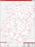 Indiana, Pa Carrier Route Wall Map