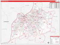 Jefferson, Ky Carrier Route Wall Map
