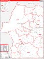 Josephine, Or Carrier Route Wall Map