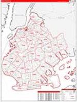 Kings, Ny Carrier Route Wall Map