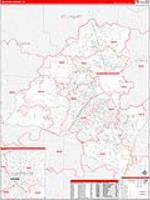 Lafayette Parish (), La Carrier Route Wall Map