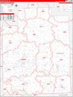 Lapeer, Mi Carrier Route Wall Map