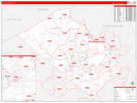Lehigh County PA Zip Code Wall Map Basic Style By MarketMAPS MapSales