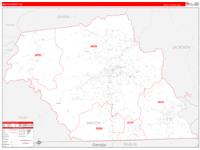 Macon County, NC Zip Code Wall Map Basic Style by MarketMAPS - MapSales
