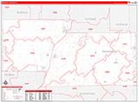 Marshall, Il Carrier Route Wall Map